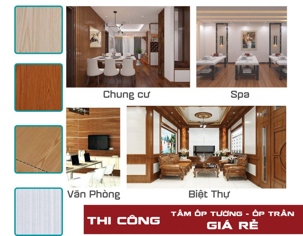 thi công tấp ốp tường ốp trần giá rẻ